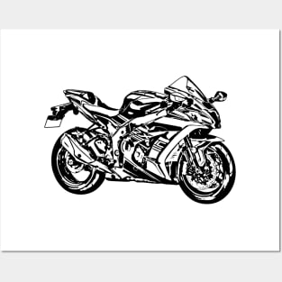 2016 ZX10R Motorcycle Sketch Art Posters and Art